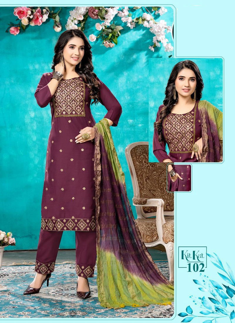 Beauty Fashion Kit Kat 1 Festive Wear Kurti Pant And Dupatta
